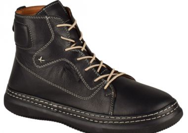 Γυναικεία Δερμάτινα Μποτάκια | Υφαντίδης | 753565 | Μαύρο - Υφαντίδης - 